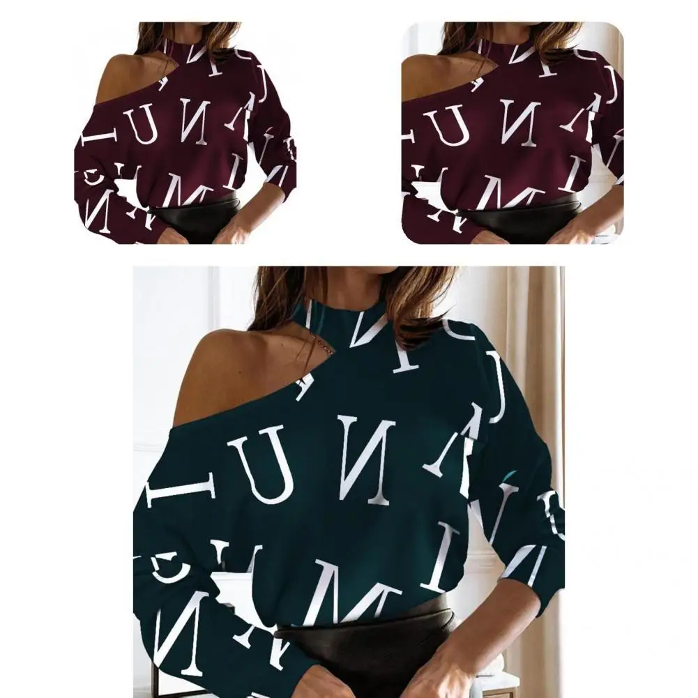

Women Top Lightweight Off Shoulder Breathable Simple Irregular Spring Top Lady Blouse for Daily Wear