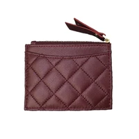 30pcs lot women genuine leather plaid coin wallet sheepskin small purse girls lady card holder vintaeg leather zipper purses