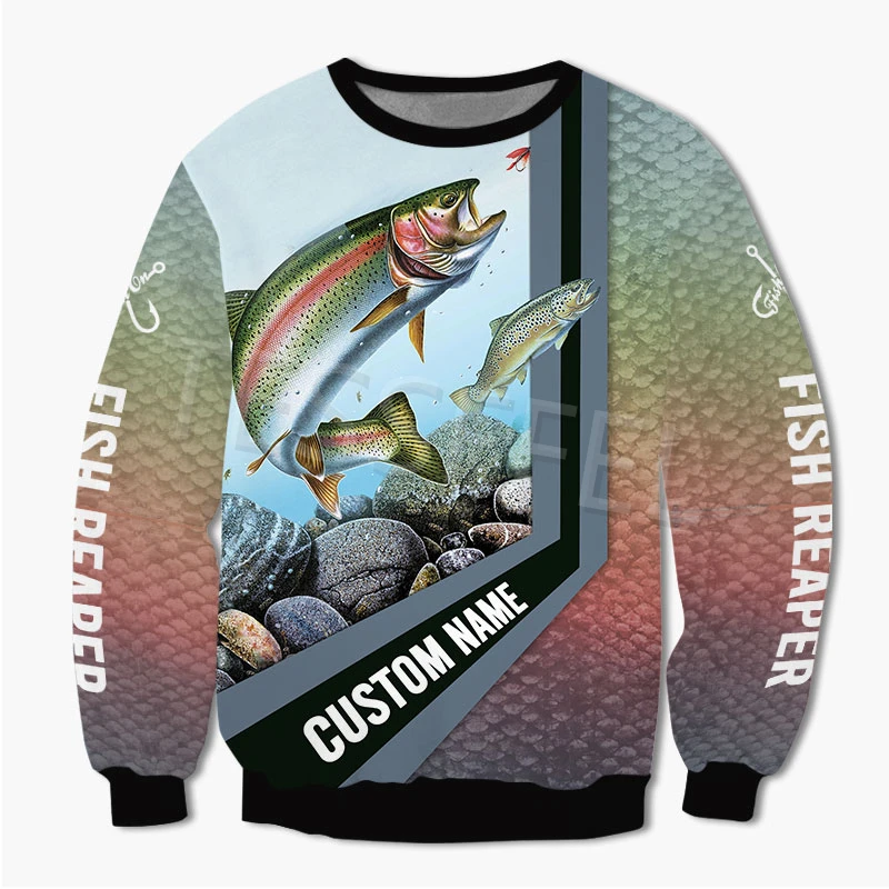 

Tessffel 3D Print Animal Bass Fishing Reaper Custom Name Hoodie Harajuku Sweatshirt Streetwear Fall New Fashion Jacket Unisex f7