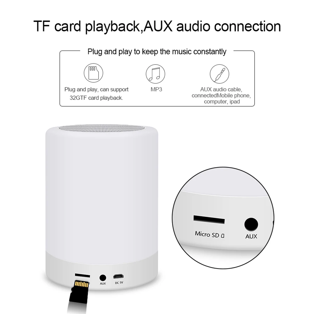 Светодиодный Будильник с цифровой динамик bluetooth свет HD радио Спальня Будильник Светодиодная подсветка динамика Поддержка FM tf-карта радио