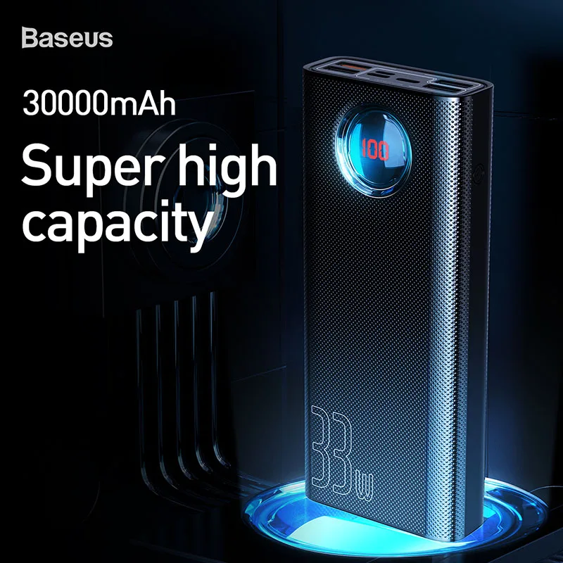 Baseus Power Bank 30000 мАч Быстрая зарядка 3 0 QC Powerbank PD USB быстрая портативный внешний
