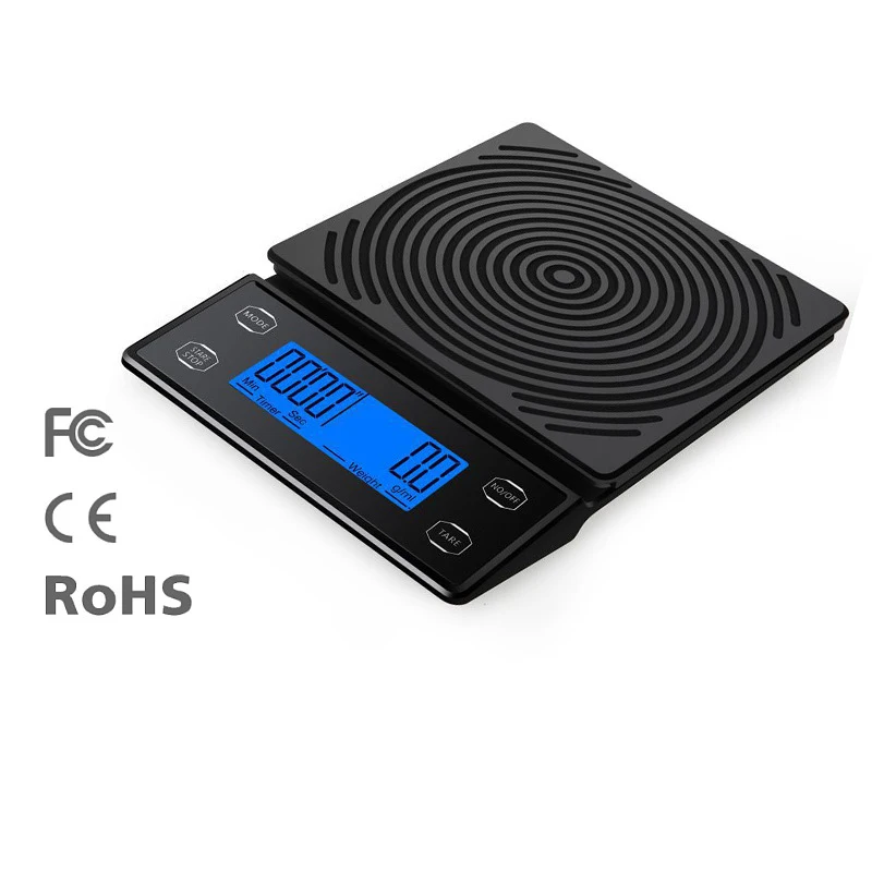 

Kitchen Scales Drip Coffee Scale with Timer LCD Display 3kg/5kg 0.1g High Precision Digital Electronic Scales Measuring Tools
