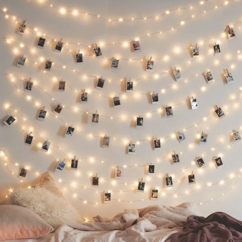 Украшения гирлянды фото ящик работает на Рождество для малышей Домашняя Батарея