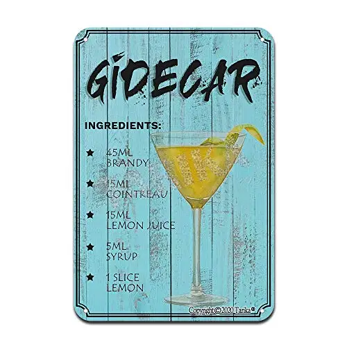 

Sidecar Cocktail Ingredients Iron Poster Painting Tin Sign Vintage Wall Decor for Cafe Bar Pub Home Beer Decoration Crafts