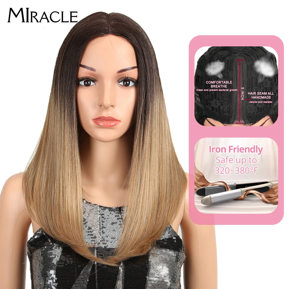 Волшебный длинный парик Боб для женщин синтетические волосы средней части