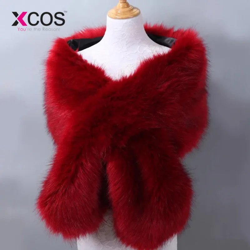 XCOS реальные фотографии из искусственного меха зимнее Болеро Для женщин