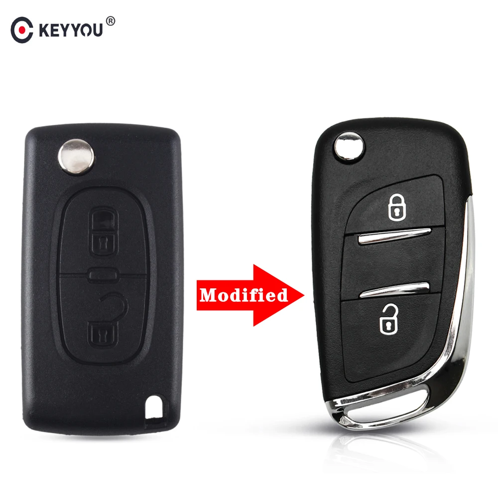Модифицированный флип чехол KEYYOU CE0523 для модели 306 407 807 Partner Citroen C2 Remote VA2/HU83 Blade Fob с