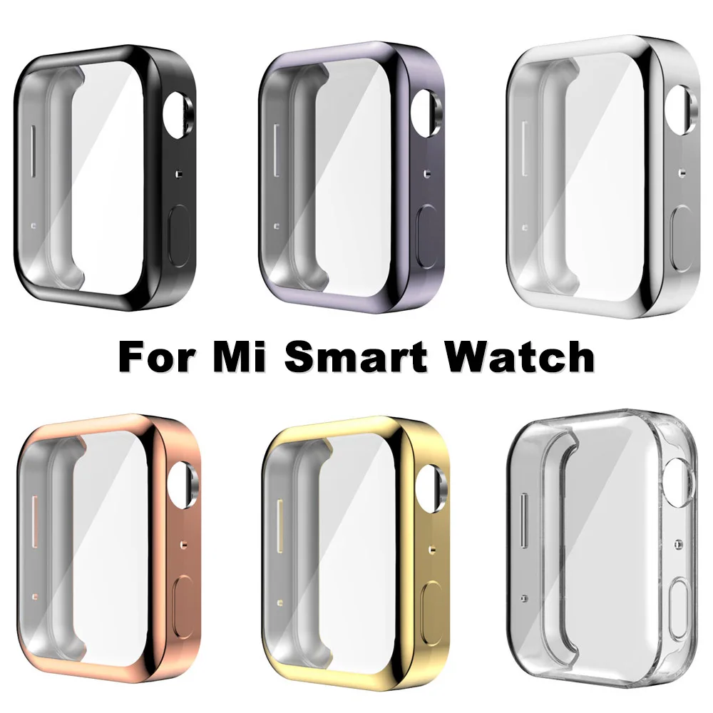 

2-Pack Fitness Tracker Frame Case for Xiaomi Mi Watch TPU Silicone Transparent Cases for Mi Smart Band Screen Protector Cover