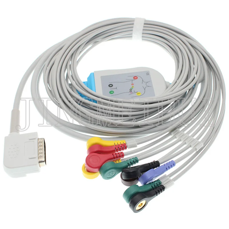 Совместим с кабелем DB 15P Kanz PC 109 ECG108/110/1203/1205 ECG EKG 10 Lead без сопротивления кабель 3
