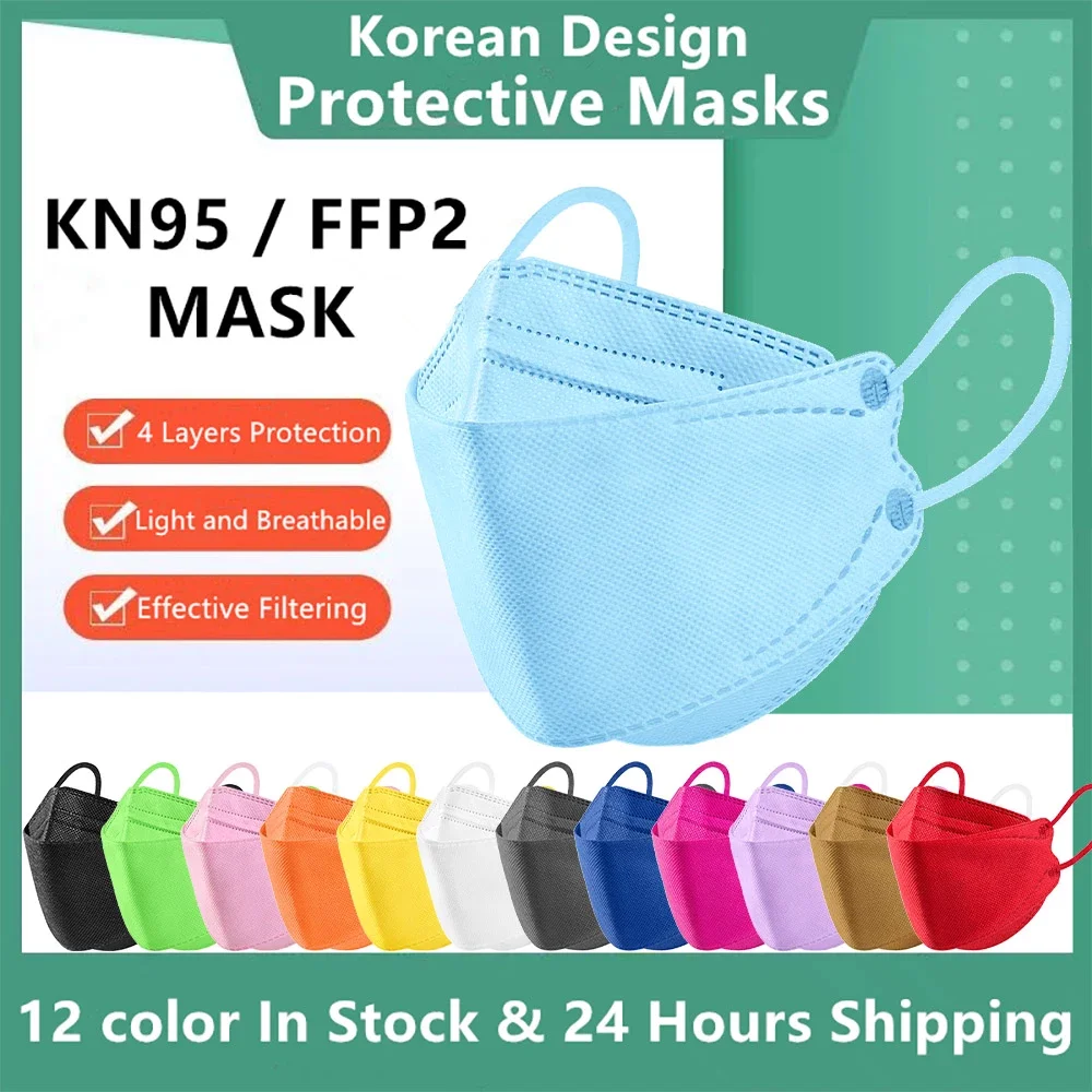 

11 цветов KN95 маски для рыб ffp2mask многоразовые fpp2 mascarilla CE одобренные гигиенические PM25 респираторные защитные маски