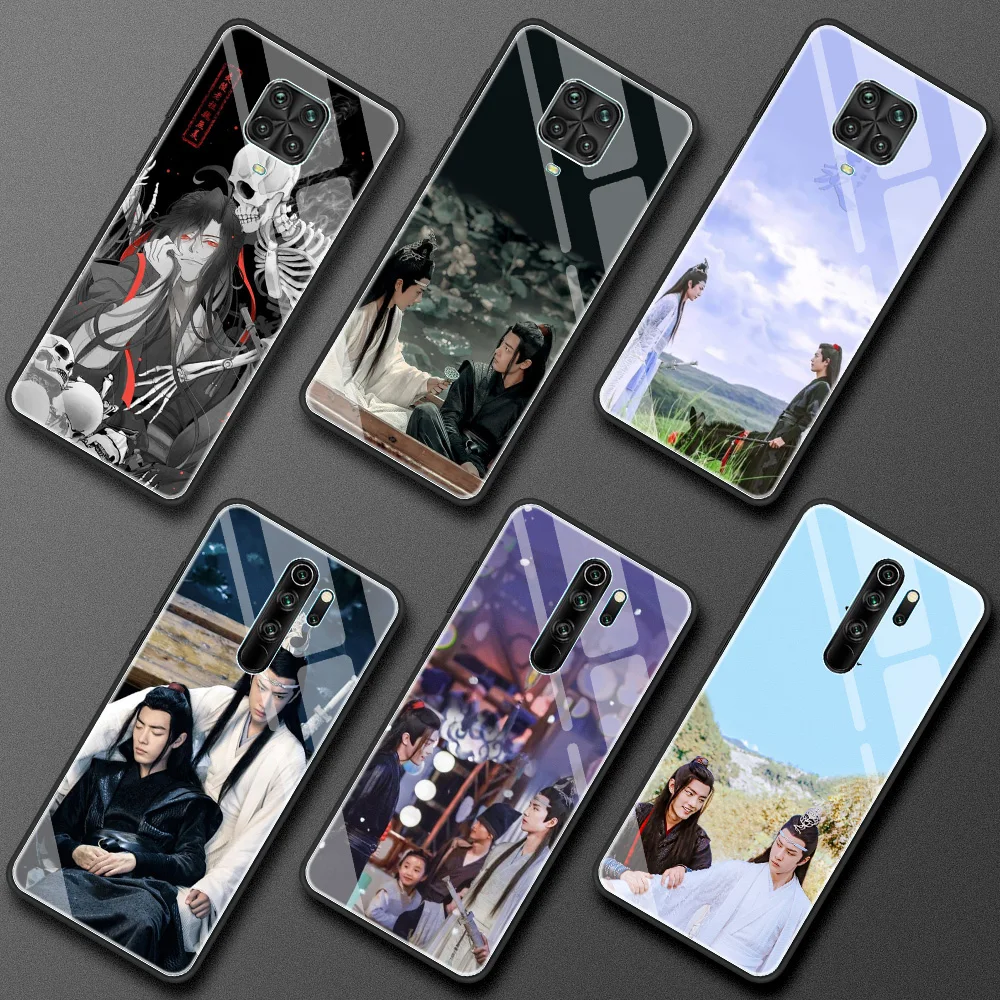 

Glass Case for Xiaomi Redmi Note 9S 8 10 Pro Max Poco X3 NFC Mi 11 10T Lite Movil Phone Cover Shell Capa Wang Yibo The Untamed