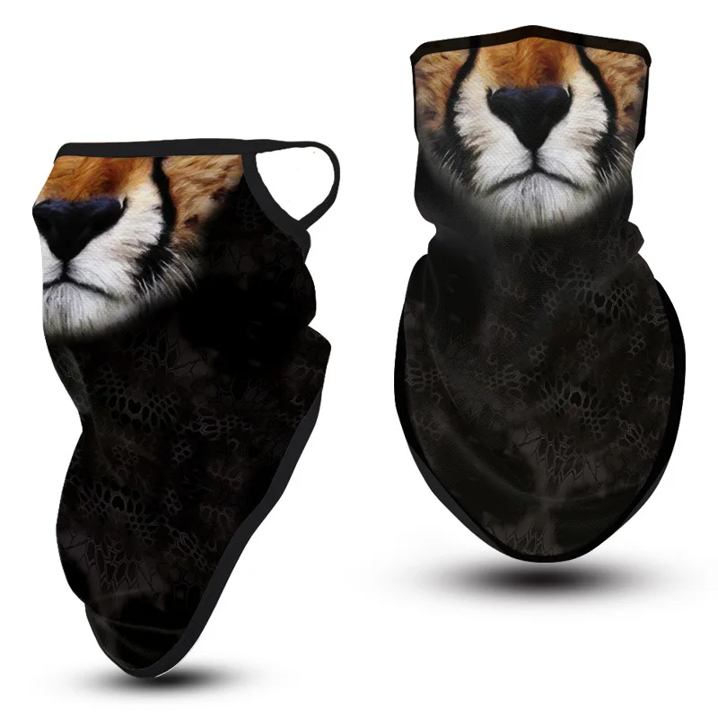 Маска для лица косплея животных Забавный медведь Лев тигр шейный шарф маски