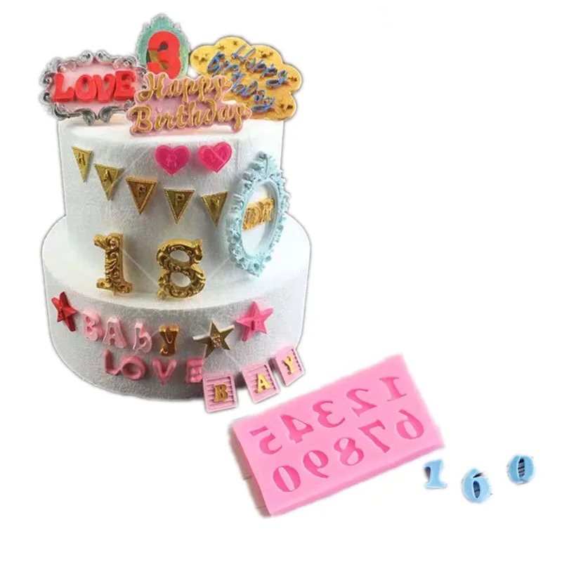 

0-9 Arabic Small Numbers Silicone Mold Fondant Cake Decorating Chocolate Baking Tools M076