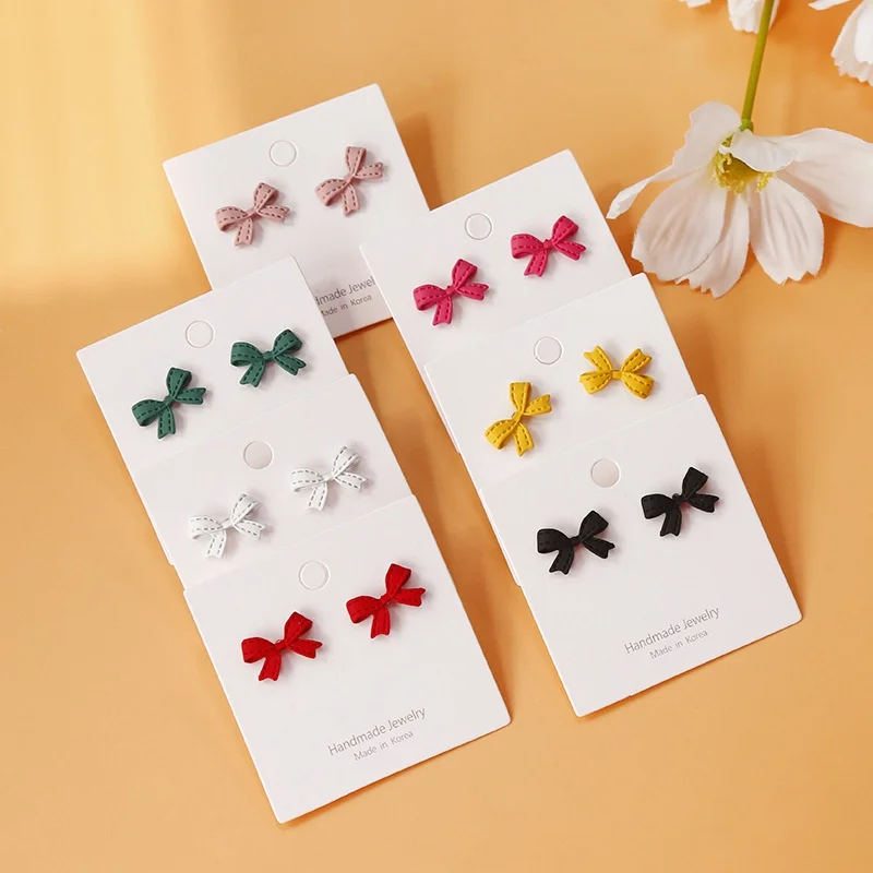 

New Fashion Temperament Ear Jewelry Sweet Candy Color Bowknot Earrings