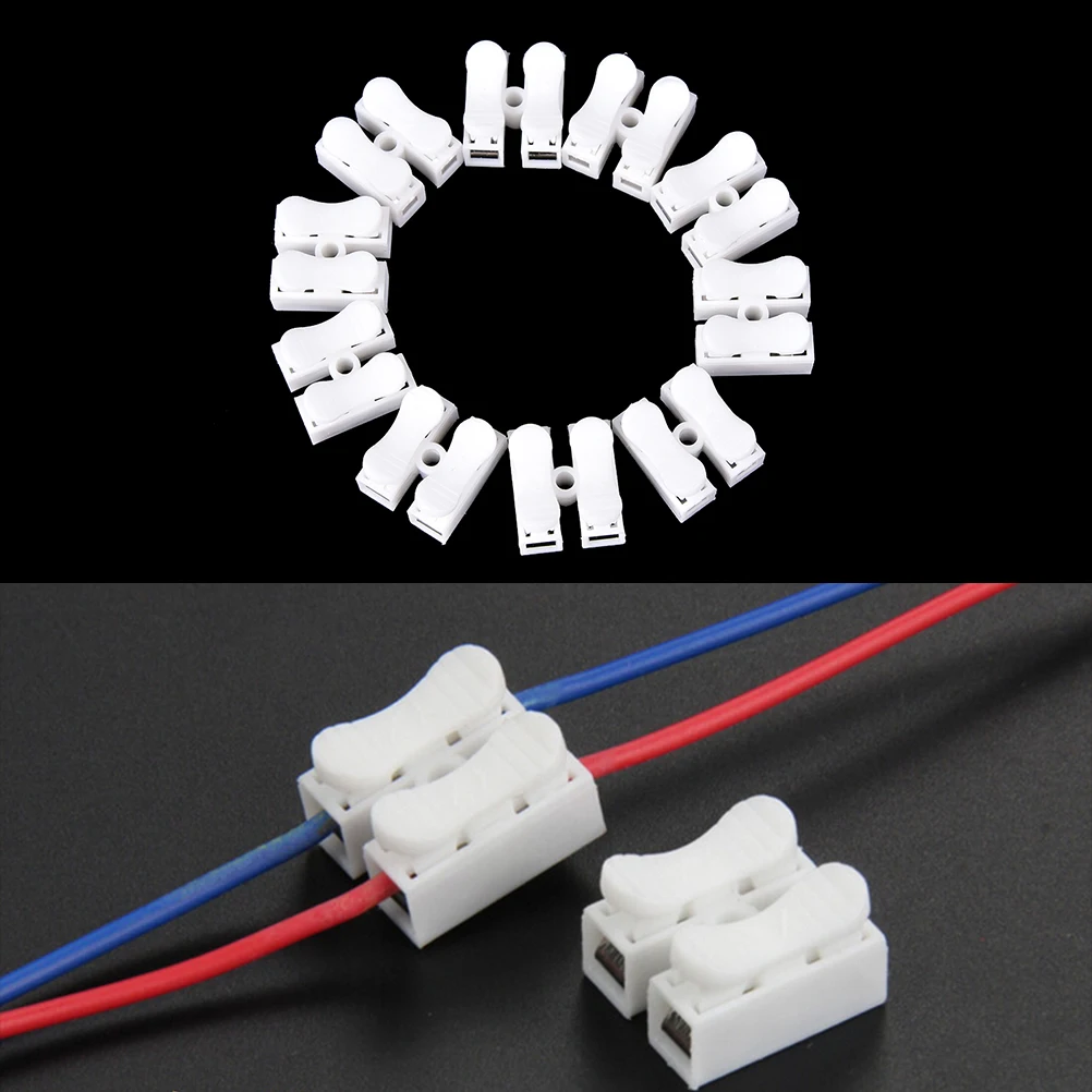 

50pcs/lot Plastic Push Type Wire Connector 2P 3P Butt Joint Terminal Blocks Universal Connector For Led Lamps High Quality
