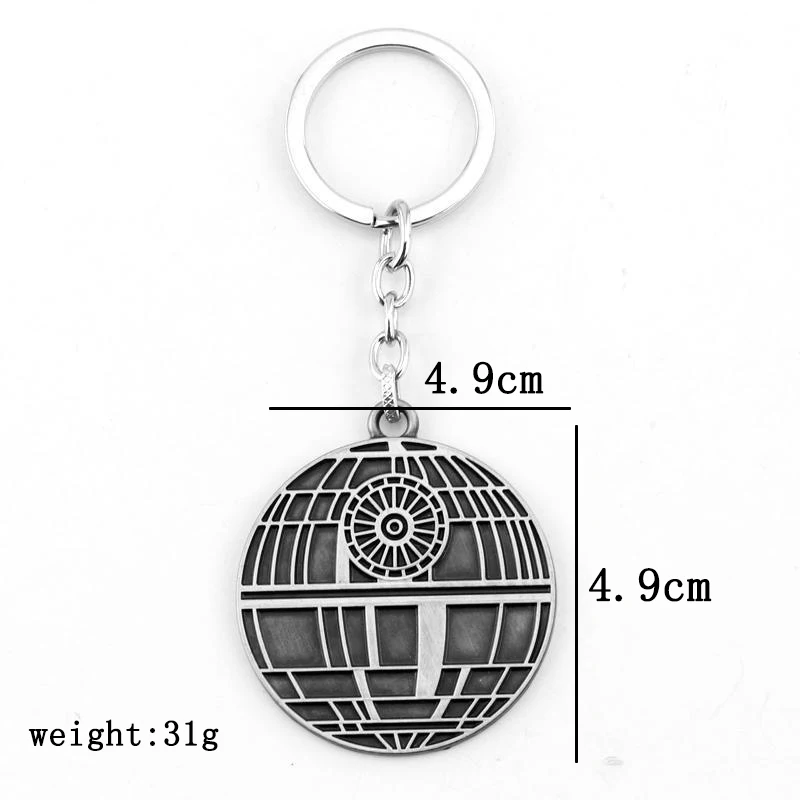 

ZXMJ Star Wars Keychain Keyring Death Star Orbital Battle Station Round metal Retro Star Wars Keyring for Fans Souvenir Chaveiro
