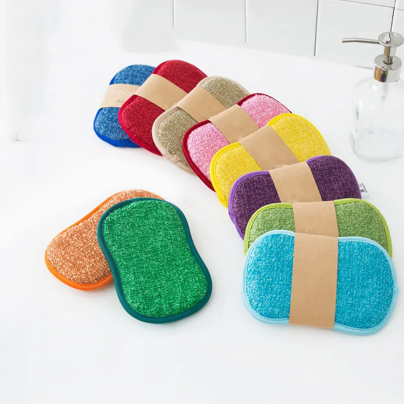 5pcs Double Sided Kitchen Cleaning Magic Sponge Kitchen Cleaning Sponge Scrubber Sponges for Dishwashing Bathroom Accessorie