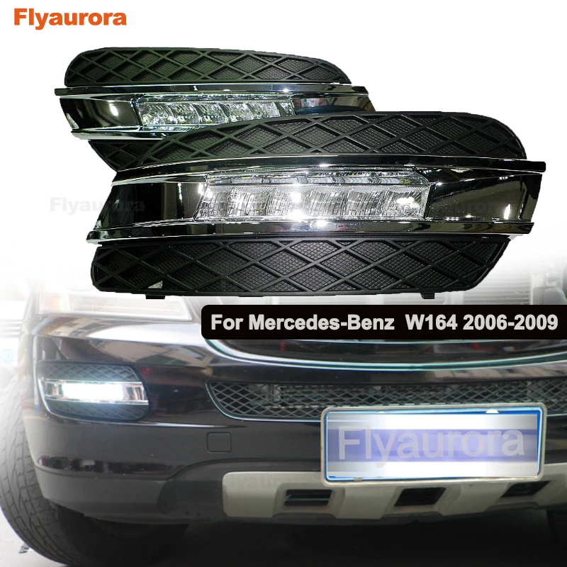 Для Mercedes Benz W164 ML280 300 ML320 ML350 500 светодиодный Габаритные огни белый 2009-2011 Водонепроницаемый внешний светодиодный противотуманная панель лампы