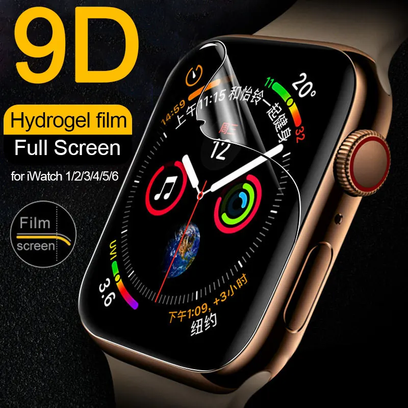

9D Hydrogel Film Full Cover Protective for Apple iwatch 4 5 6 SE 40MM 44MM Screen Protector for Watch Series 1 2 3 38MM 42MM
