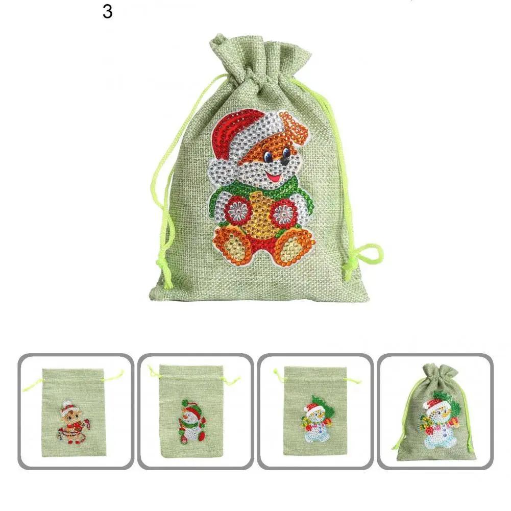 

Long-lasting 1 Set Reliable Santa Claus Xmas Drawstring Gift Bag Soft Christmas Gift Bag Eco-friendly for Friends