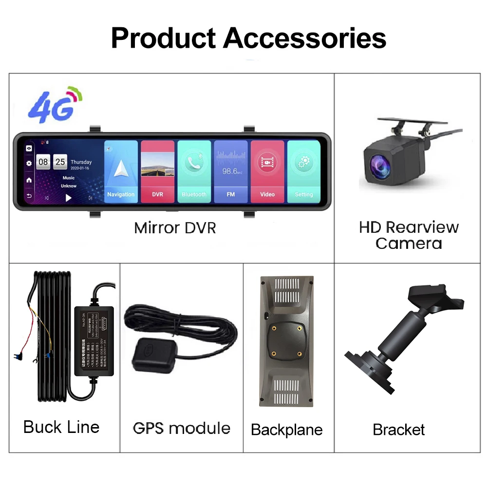 4G Android 8 1 Автомобильное зеркало заднего вида Автомобильный регистратор