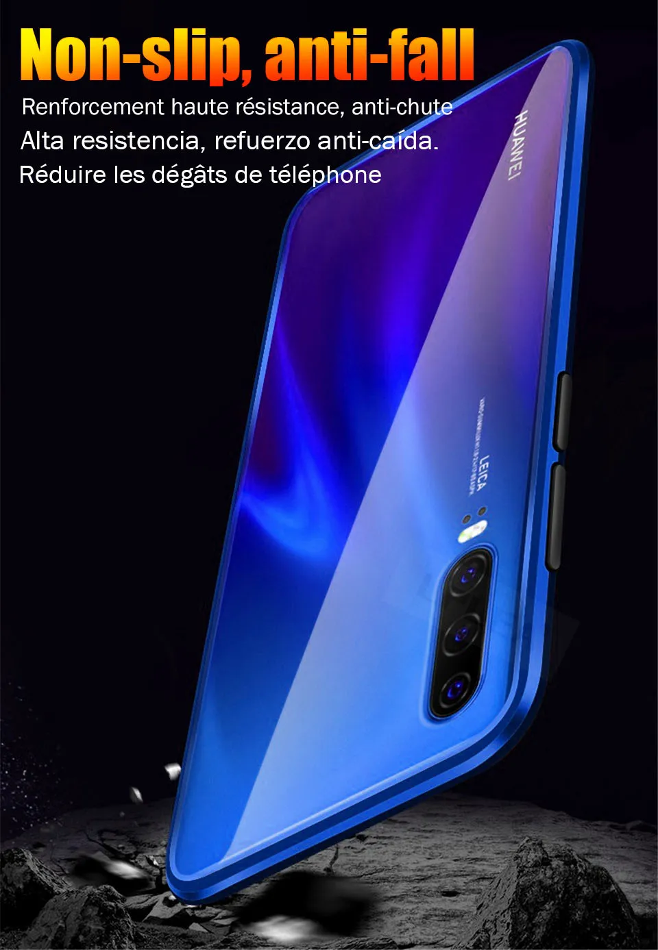 Магнитный адсорбционный металлический чехол для huawei P30 Pro P20 Lite P Smart, Задняя стеклянная крышка для mate 10 Lite 20 Pro Honor 10 Lite
