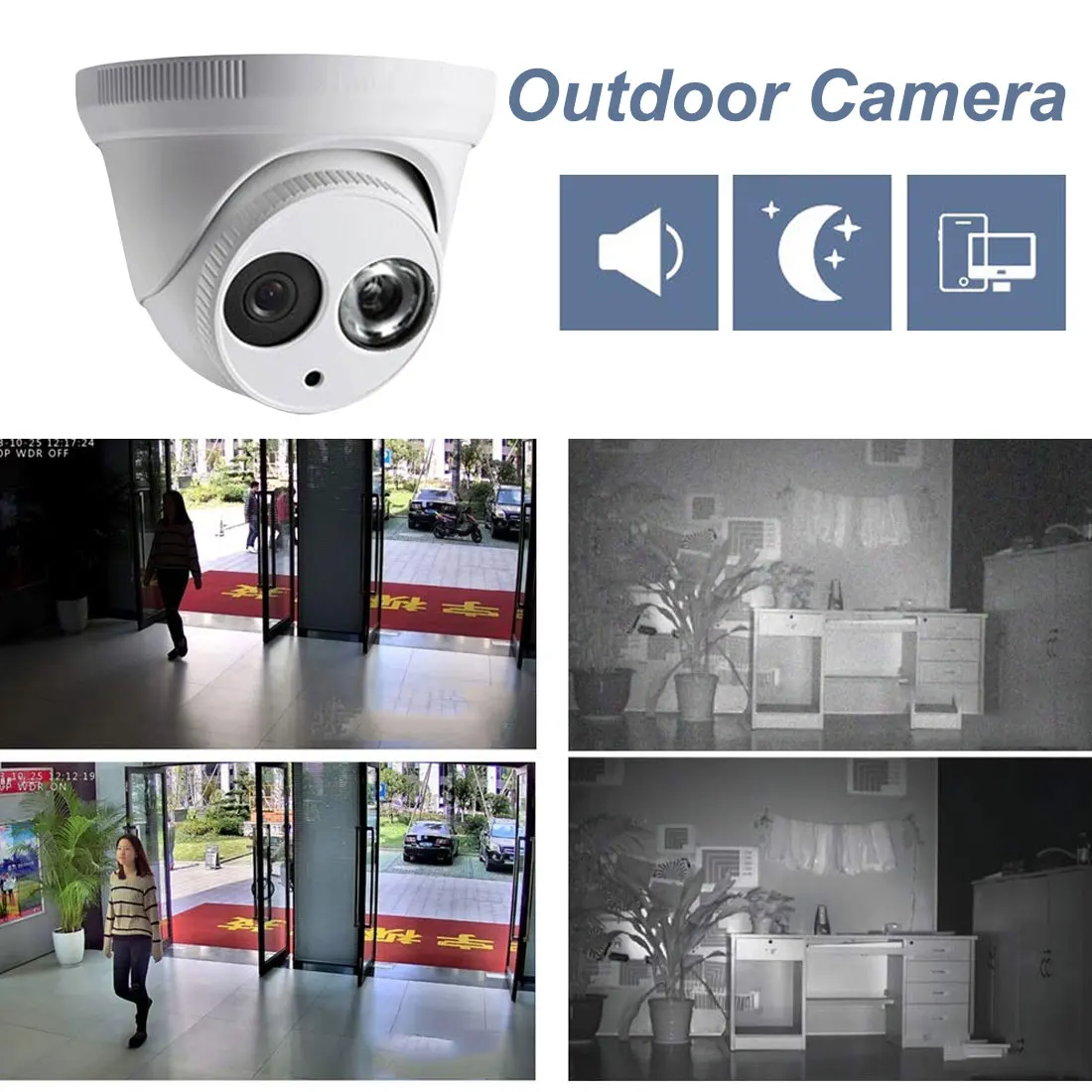 5MP купольная камера для домашнего наблюдения ip-камера встроенный микрофон ИК 50 м