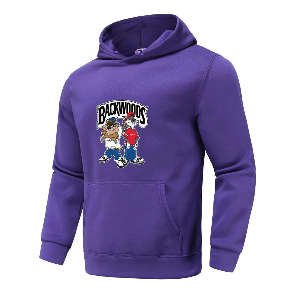 

Backwoods men's spring and autumn new fashion casual sports hip-hop hoodie printed pocket pullover couple sweater C23