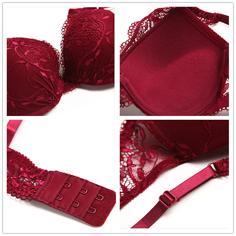 

Europe and America Sexy Lace Underwear Set for Women Breathable Push Up Bras with Underwire Brief Suit Ladies Brassiere Lingerie