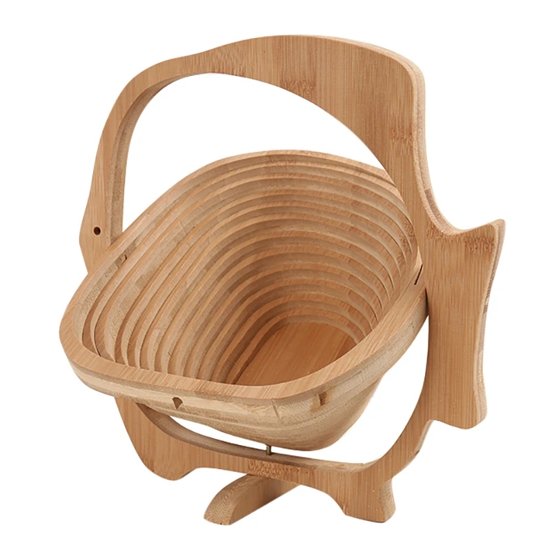 

1 шт. Складная бамбуковая корзина, бамбуковые корзины для фруктов, складные кухонные украшения