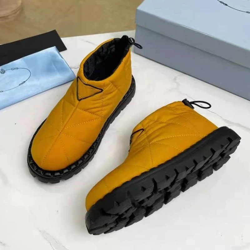 

Женские зимние ботинки, зимняя теплая обувь, водонепроницаемые пуховые ботинки, ботинки на шнуровке с круглым носком на плоской подошве, по...