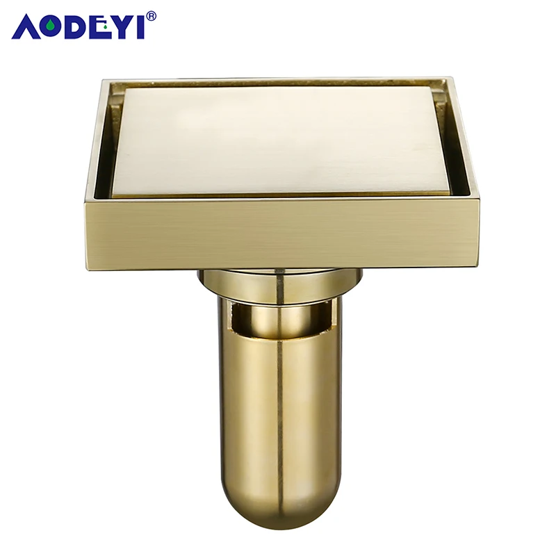 Латунная плитка вставка квадратный пол отходы решетки Ванная комната Душ слив