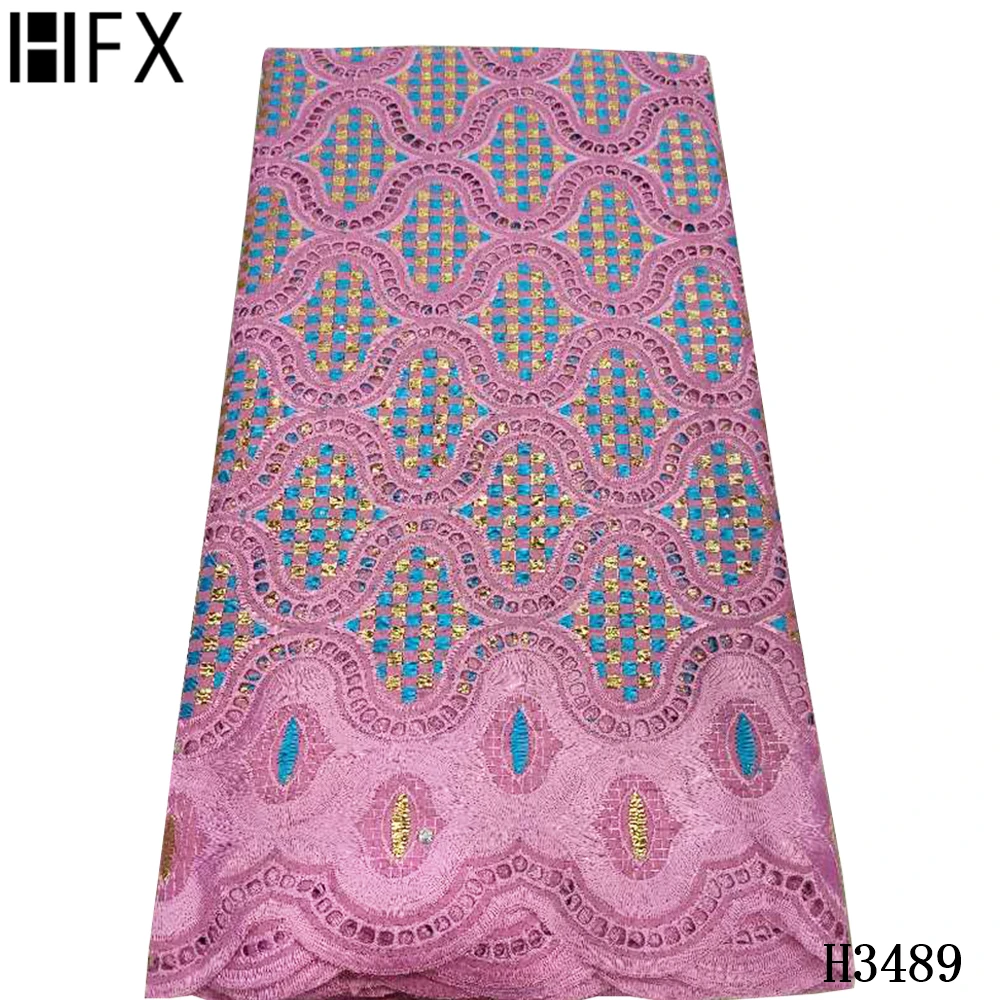 HFX африканская кружевная ткань нигерийские отверстия швейцарская хлопковая