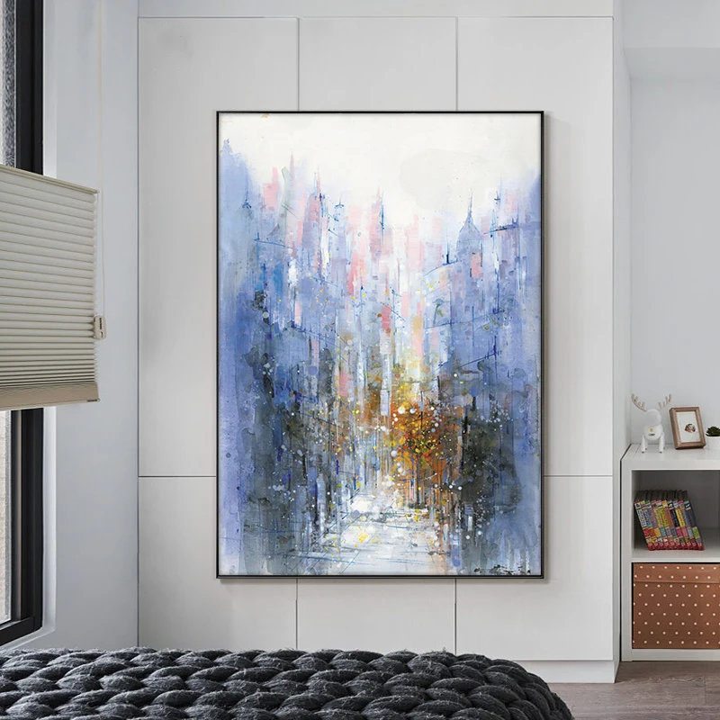 

Abstract City Street Canvas Painting On The Wall Landscape Posters And Prints Wall Art Home Decoration Pictures For Living Room