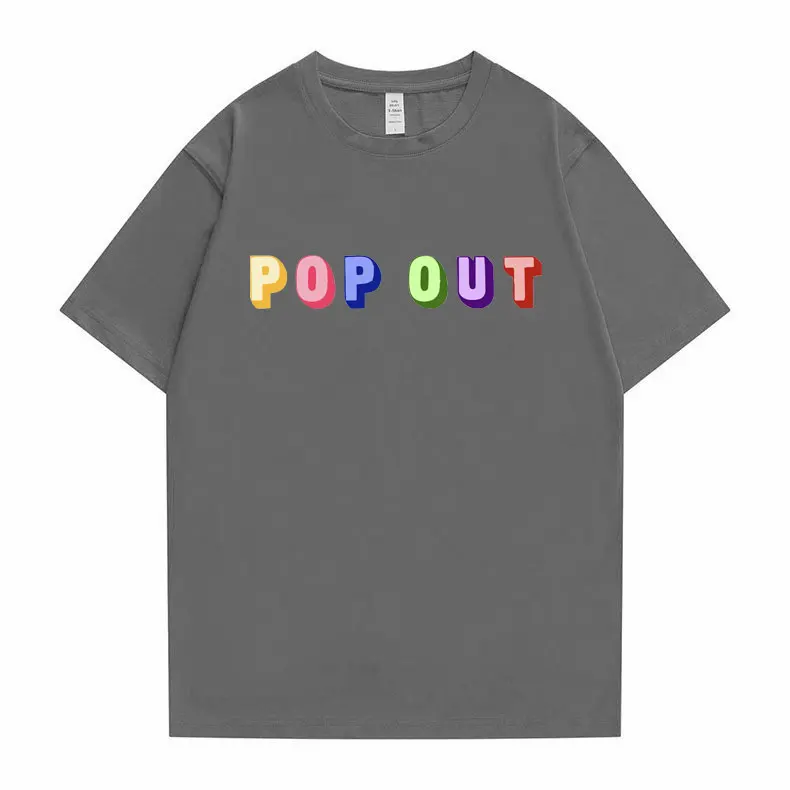 

Hip Hop Rapper Pop Out Letter Print Tshirt Men Women Fashion Harajuku T Shirts Couples Loose Comfortable T-shirt Oversized Tee