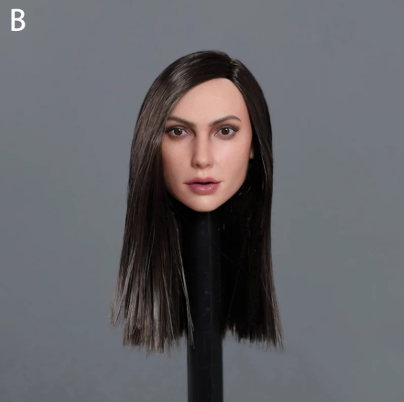 Женская модель 1/6 GC034 Европейская и американская голова девушки длинные прямые