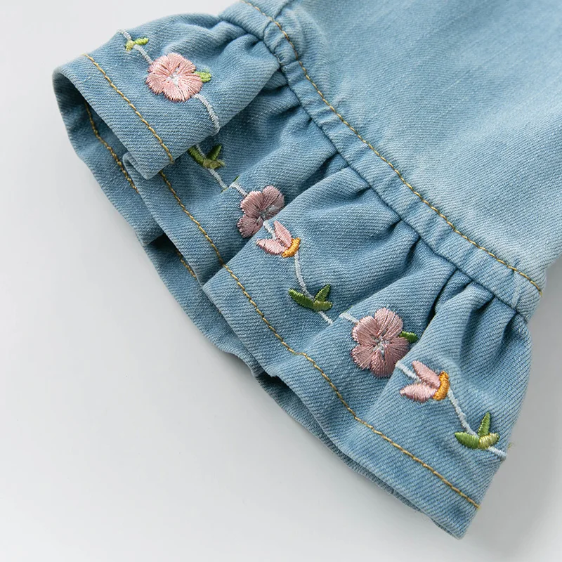 

DBZ13495 dave bella spring baby girls fashion floral embroidery pants children full length kids pants infant toddler trousers