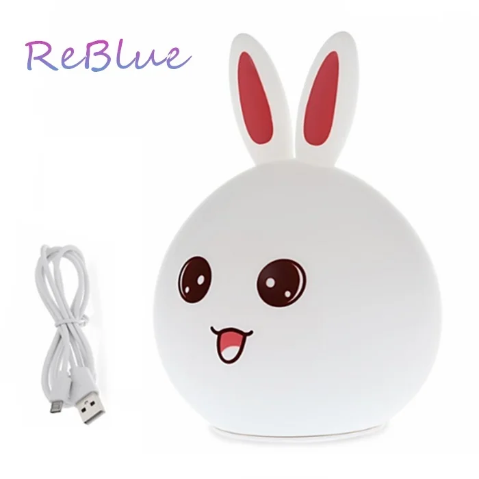 Red Rabbit Light Veilleuse Enfant ночной Светильник Nachtlampje кролик лампа сенсорный датчик затемнения Ночной светильник аккумуляторная Ночная лампа для детской комнаты - Испускаемый цвет: Red Rabbit Light