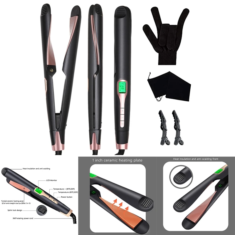 

2 в 1 Профессиональный Выпрямитель для волос светодиодный ным дисплеем