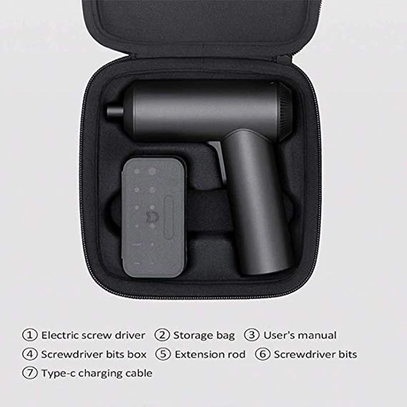 Xiaomi Mijia портативный аккумулятор 2000 мАч Аккумуляторная Беспроводная электрическая отвертка с сумкой для хранения винтовые биты для дома