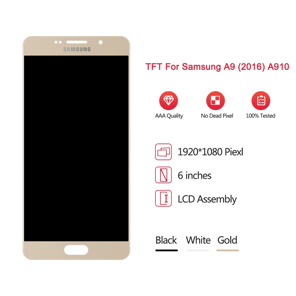 Для 6,0 ''samsung Galaxy A9 Pro ЖК-дисплей TFT экран+ сенсорный экран дигитайзер Замена для A910 дисплей