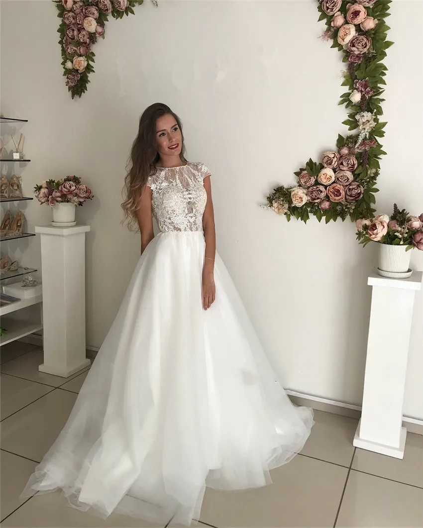 Летнее пляжное свадебное платье 2019 hochzeitskleid с кружевной аппликацией без рукавов