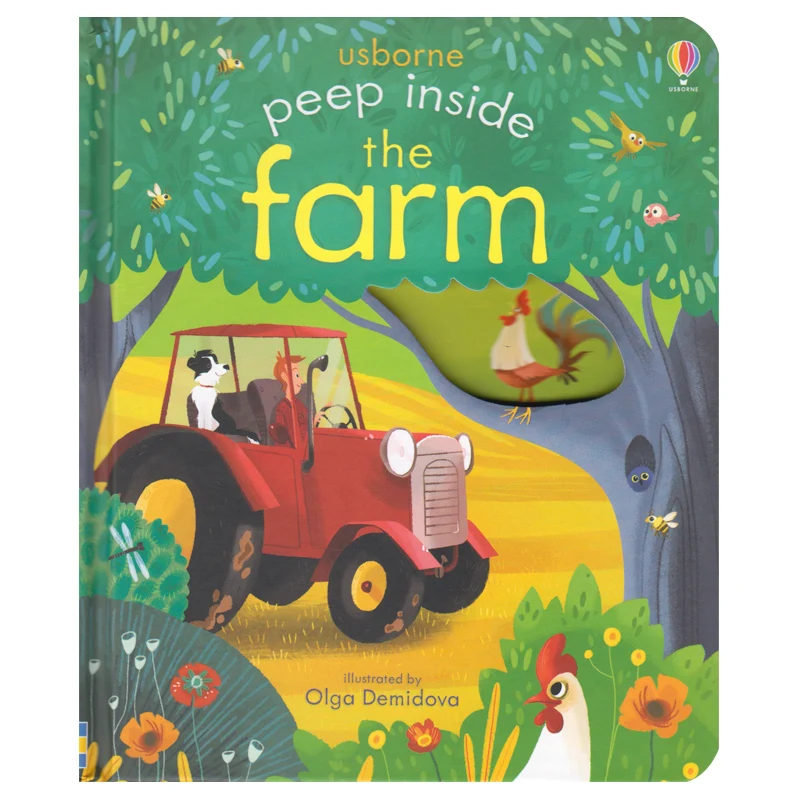 

Usborne Original Children Popular Books Peep Inside The Farm Board book Colouring English Activity Picture Book for Kids