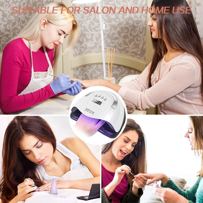 

UV LED Nail Lamp 168W Nail Dryer for Gel Nail Polish Fast Curing with 57 LED Beads Gel Nail Light with LCD Display Smart Sensor