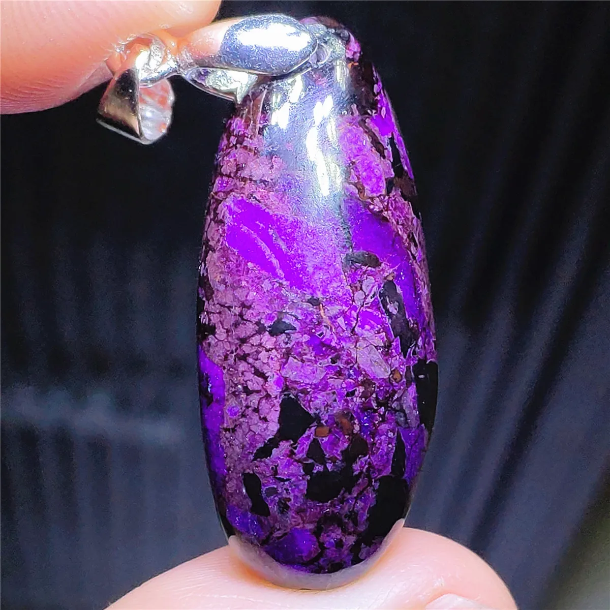 

Genuine Natural Purple Sugilite Pendant 32x13x8mm Water Drop From South Africa For Women Men Reiki Stone Fashion Necklace AAAAA