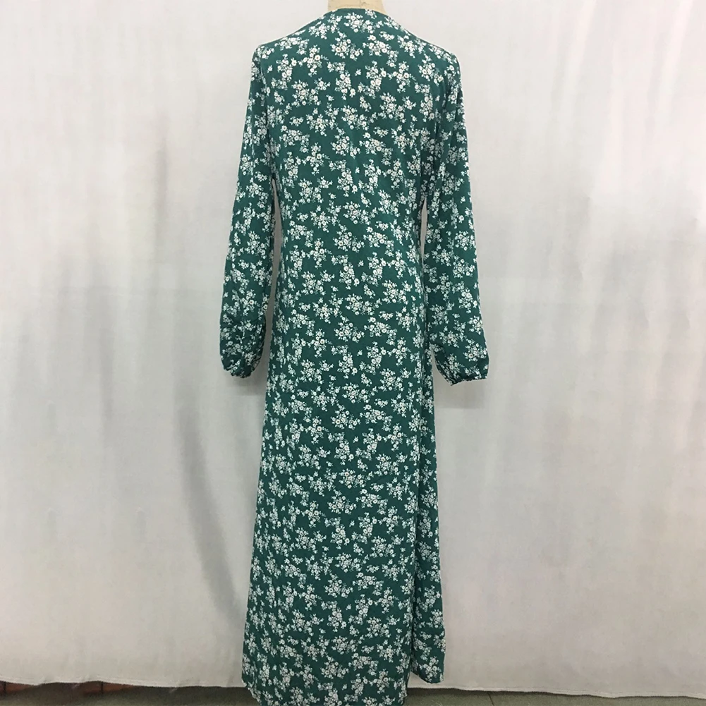 

Boho Long Dress Women Stylish Printing Long Sleeves High Waist Chiffon V Neck Elegant Maxi Dress Vestido Summer Dresses