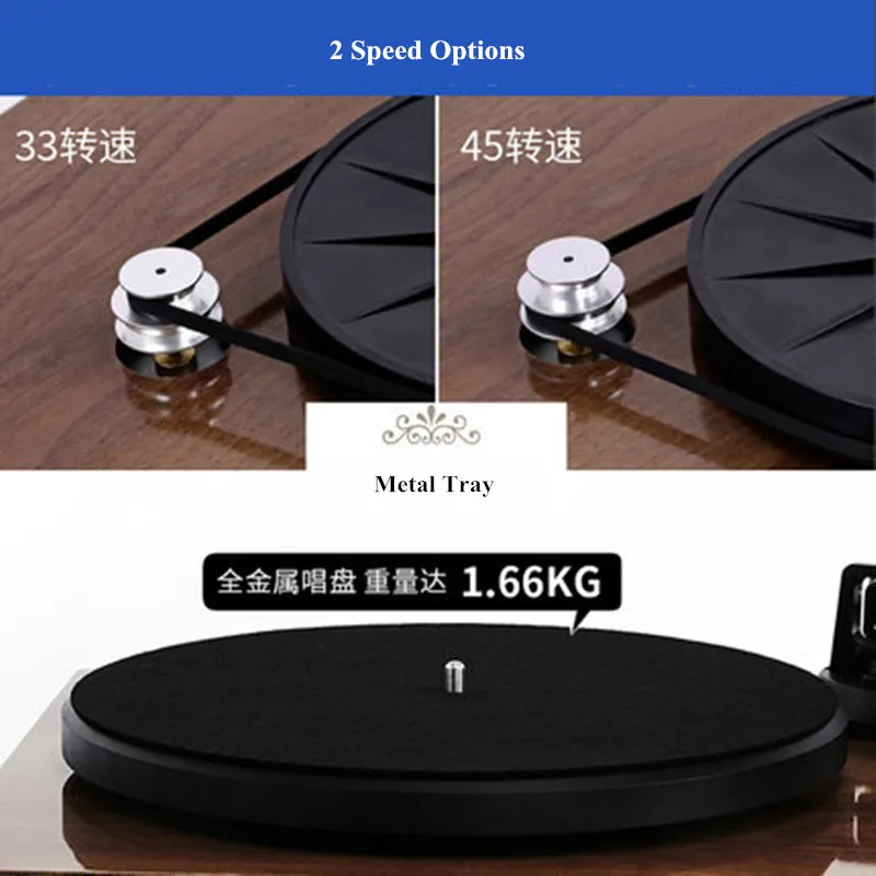 Высококачественный Классический Bluetooth-фонограф из дубового дерева