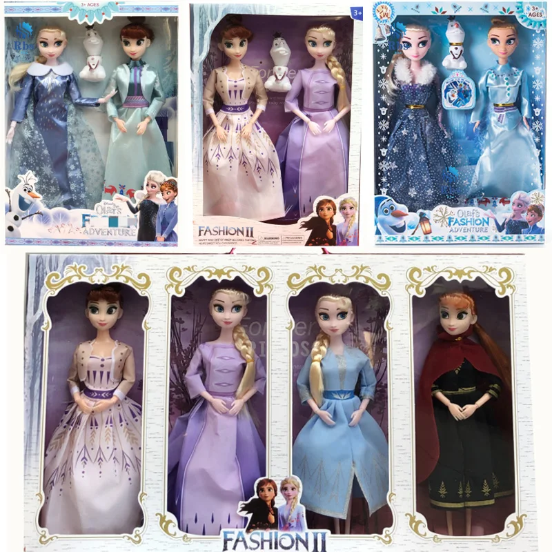 

New Disney 11 inch 30CM ice and snow princess doll Aisha Anna princess hand-made gift girl toy set box play house toy model doll