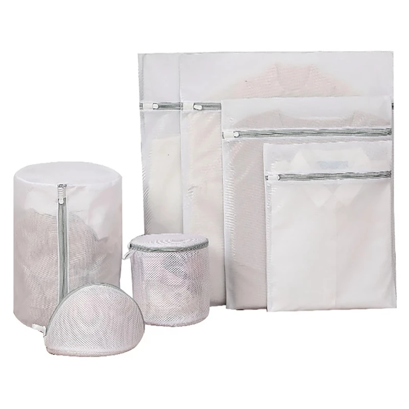 

6Pcs Zipper Mesh Laundry Wash Bags Travel Portable Clothes Organizer Underwear Bra Washing Pouch Foldable Net Dirty Bag