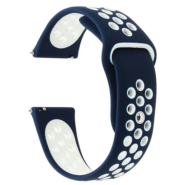 navy blue whtie 18 мм 20 мм 22 мм силиконовый ремешок для huawei/Withings/samsung Galaxy/gear s3/Amazfit Bip Смарт-часы замена Широкие ремешки - Цвет ремешка: navy blue whtie
